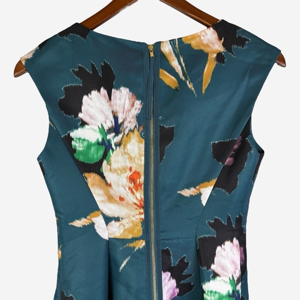 Anthropologie Baikal Dress By Moulinette Souers 2 Floral Teal Fit & Flare *Flaw - Picture 6 of 16